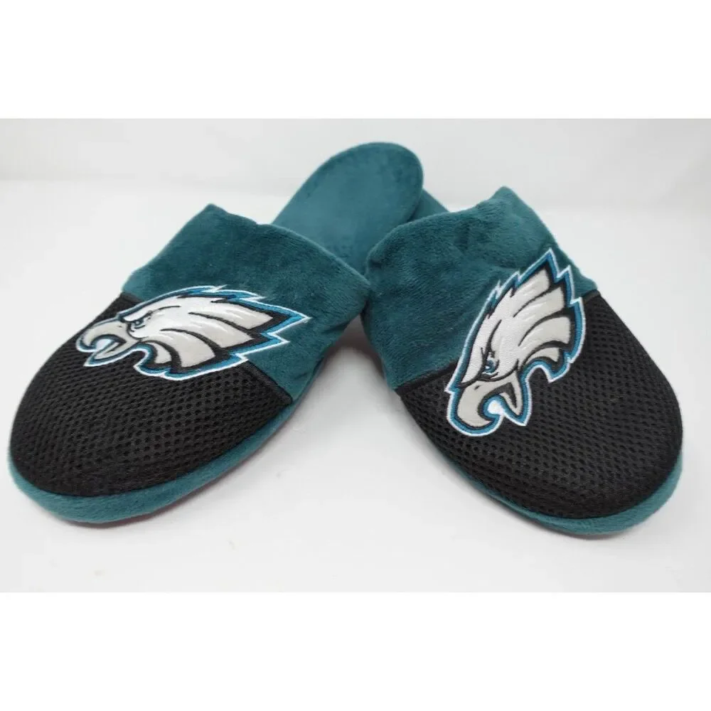 Philadelphia Eagles FOCO Slippers Men’s XL 13-14 House Shoes NFL Green Black